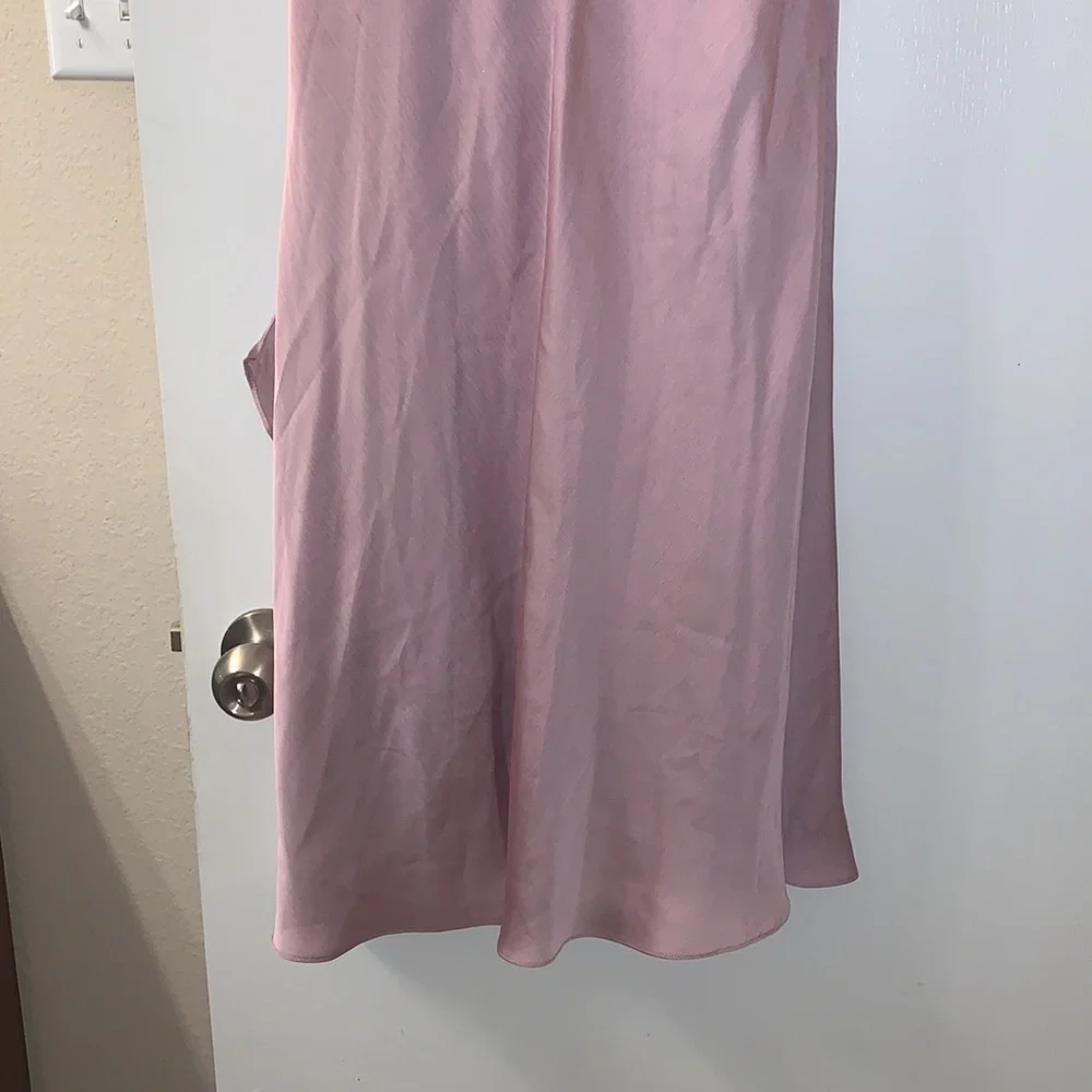 Pale pink/ light purple formal criss cross beaded rhinestone dress - Picture 9 of 11